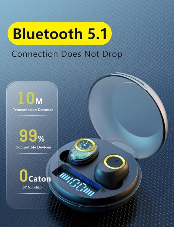 Bluedio D3 Wireless Earphone Portable Earbuds Touch Control BT 5.1 In Ear Headset With Charging Case Battery Display - Image 6