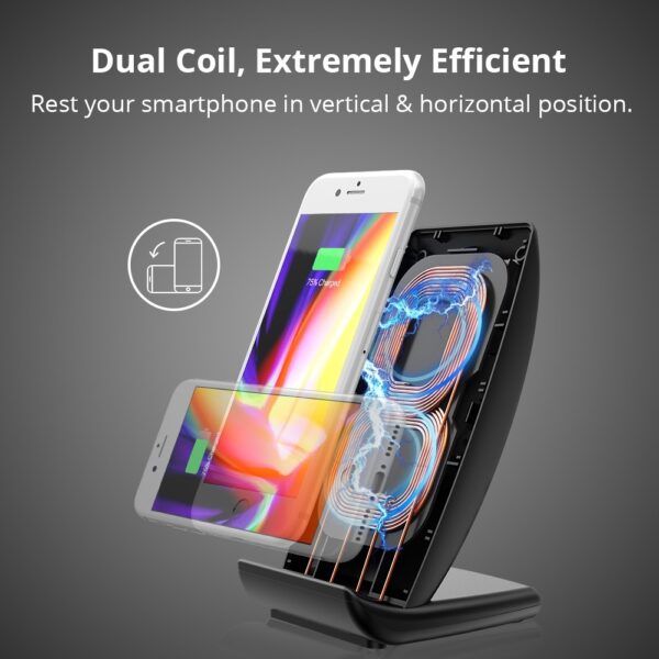 WC05 7.5W Dual Coil Wireless Charging Stand - Image 3