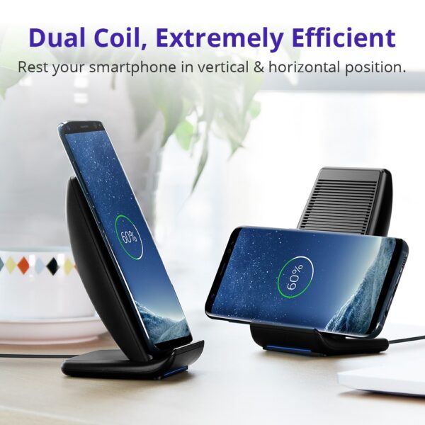 WC05 7.5W Dual Coil Wireless Charging Stand - Image 4