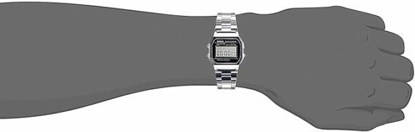 Casio A158WA-1DF Men's Classic Silver Stainless Steel Water Resistant Digital Watch - Image 4