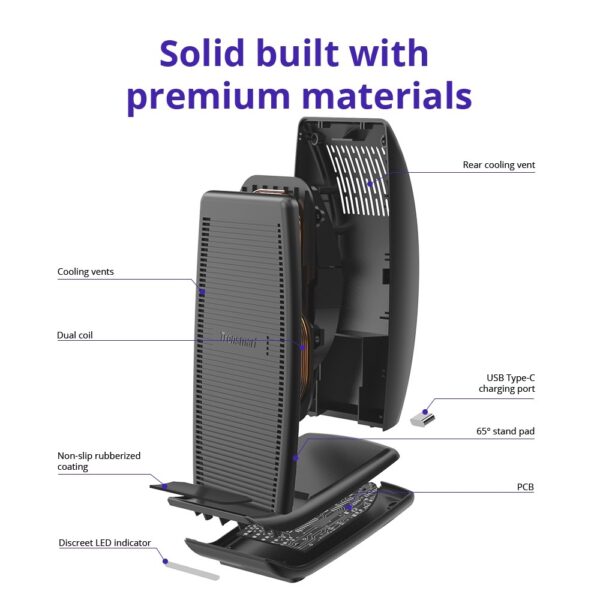 WC05 7.5W Dual Coil Wireless Charging Stand - Image 7