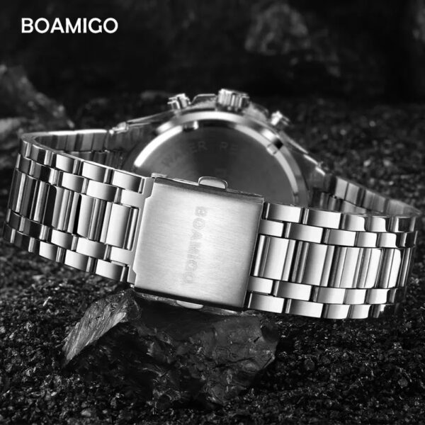 BOAMIGO Top Brand Luxury Quartz Watch Men Stainless Steel Strap Sports Watch Fashion Popular Relogio Masculino - Image 4