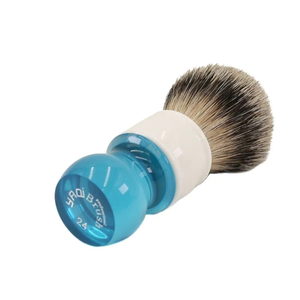 Yaqi 24mm Aqua Highmountain Silvertip Badger Hair Shaving Brush for Mens - Image 2