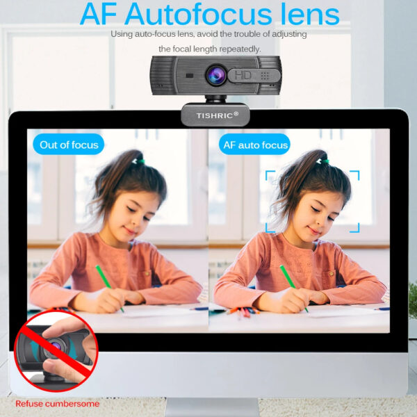 TISHRIC T200 Autofocus Webcam 1080P Web Camera With Microphone For Pc/Computer Usb Camera Web Cam Webcam Full Hd 1080P - Image 5