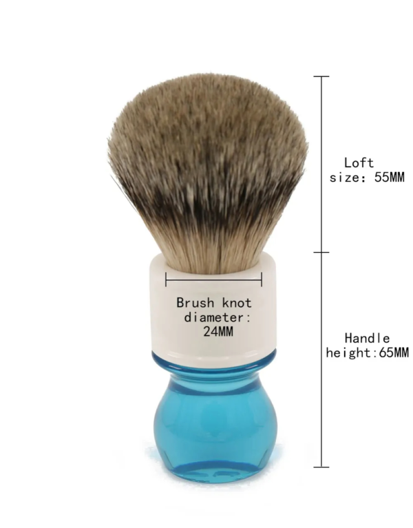 Yaqi 24mm Aqua Highmountain Silvertip Badger Hair Shaving Brush for Mens - Image 6