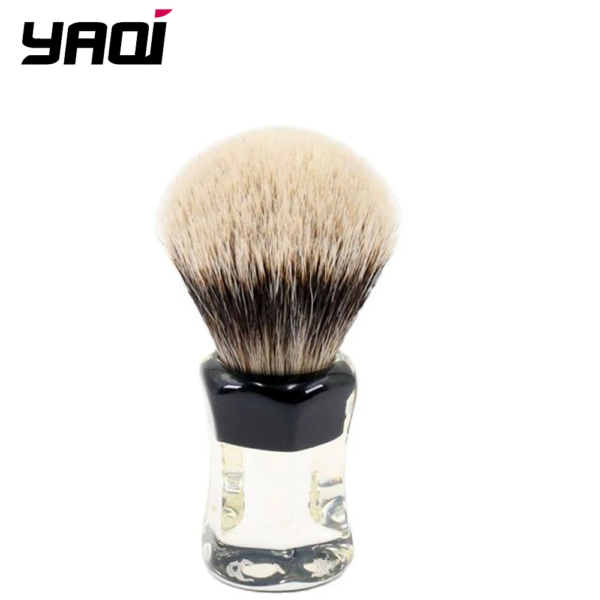 YAQI 24mm Two Band Badger Hair Clear Handle Beard brush Men Wet Shaving Brush