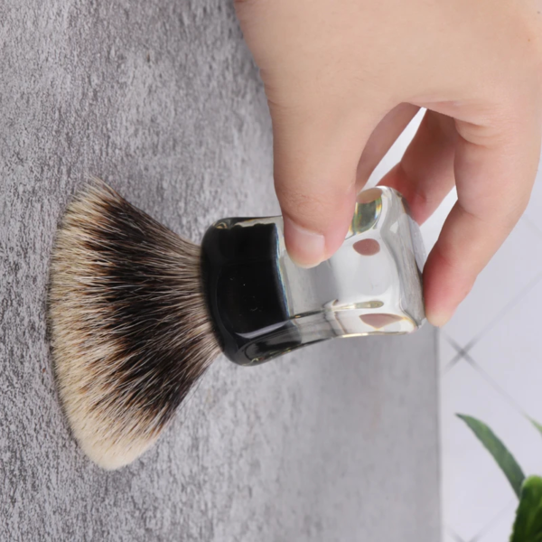 YAQI 24mm Two Band Badger Hair Clear Handle Beard brush Men Wet Shaving Brush - Image 6