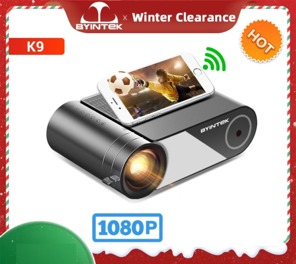 BYINTEK K9 Mini 1280*720P Portable Video Home Theater Wifi-display HD LED Projector for 1080P 3D 4K