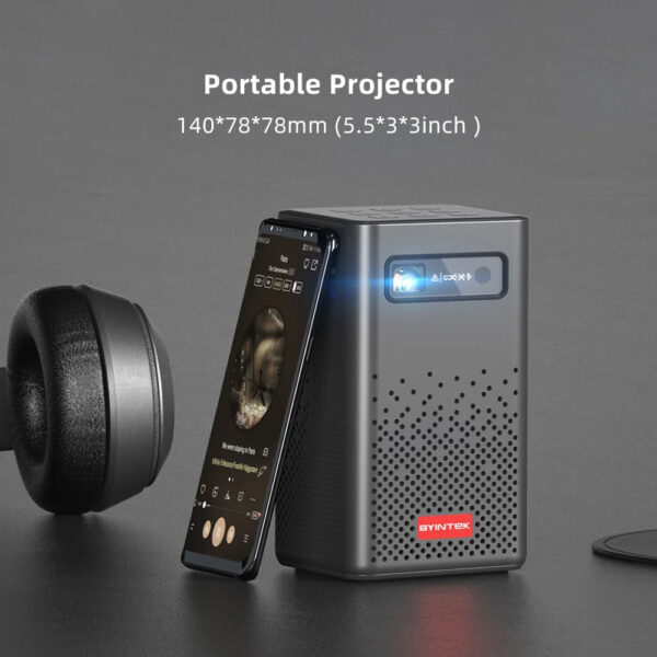 BYINTEK P20 Mini DLP 3D Projector Battery Powered Portable HD LED Wifi Projector Supports 1080P 4K Android 9.0 OS Smartphone - Image 5