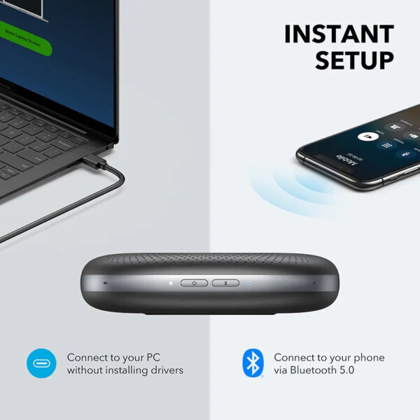 Anker PowerConf Bluetooth Speakerphone conference speaker with 6 Microphones, Enhanced Voice Pickup, 24H Call Time - Image 3