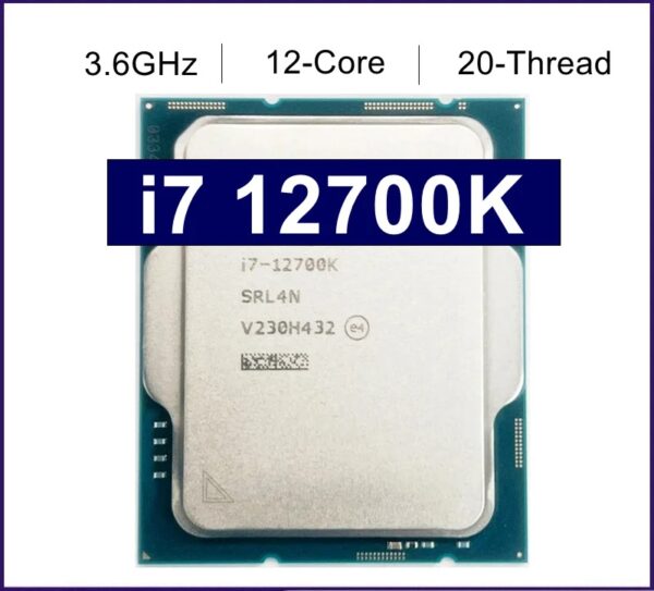 NEW Core i7-12700K i7 12700K 3.6GHz Twelve-Core Twenty-Thread CPU Processor L3=25M 125W LGA 1700 but no fan