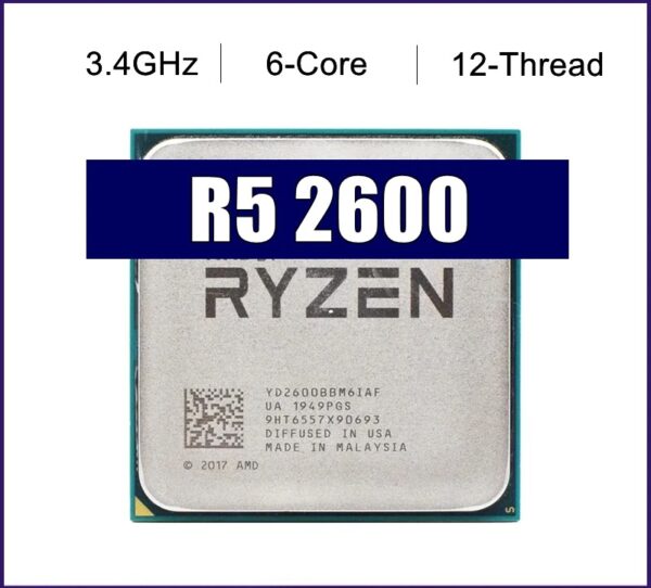 Used Ryzen 5 R5 2600 Processor 3.4GHz Six-Core Twelve-Thread 65W CPU Socket LGA AM4 B550M B550 Motherboard