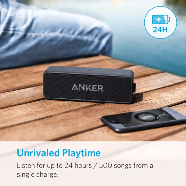 Anker Soundcore 2 Portable Wireless Bluetooth Speaker Better Bass 24-Hour Playtime 66ft Bluetooth Range IPX7 Water Resistance - Image 4