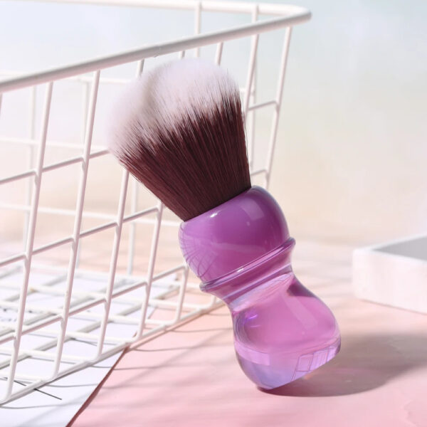 YAQI 24mm Purple Handle Mink Synthetic Hair Knot Mens Wet Shaving Brush - Image 2