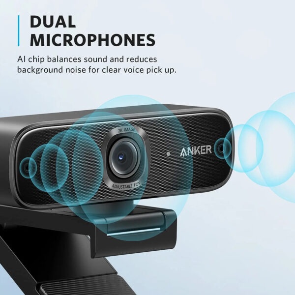 Anker PowerConf C302 Smart Full HD Webcam, AI-Powered Framing & Autofocus 2K Webcam with Noise-Cancelling Microphones - Image 5