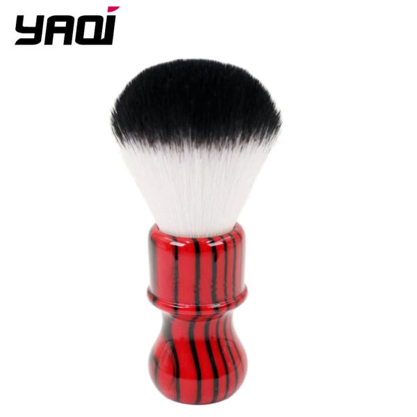 Yaqi Evil Zebra 26mm Knot Black and Red Handle Synthetic Hair Mens Shaving Brush