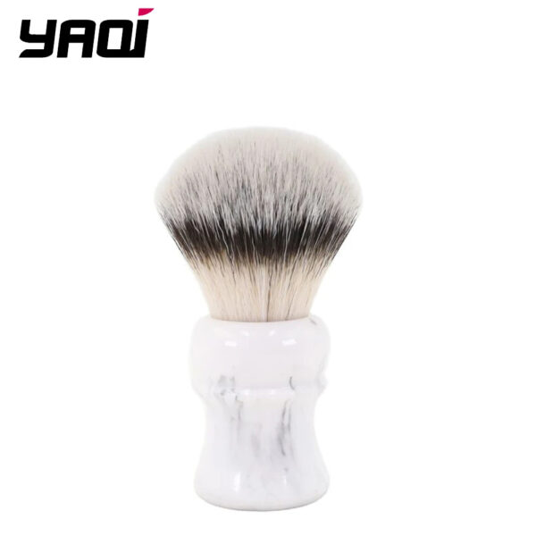 YAQI Everest 24mm White Marble Synthetic Hair Travel Shaving Brush Mens Shavers Brushes