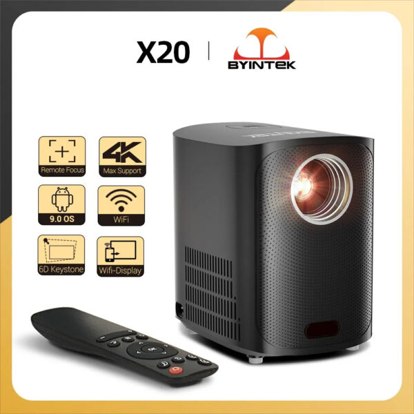 BYINTEK X20 Mini LED Projector Smart Android Wifi Home Theater Video Projector for Full HD 1080P 4k Cinema Smartphone