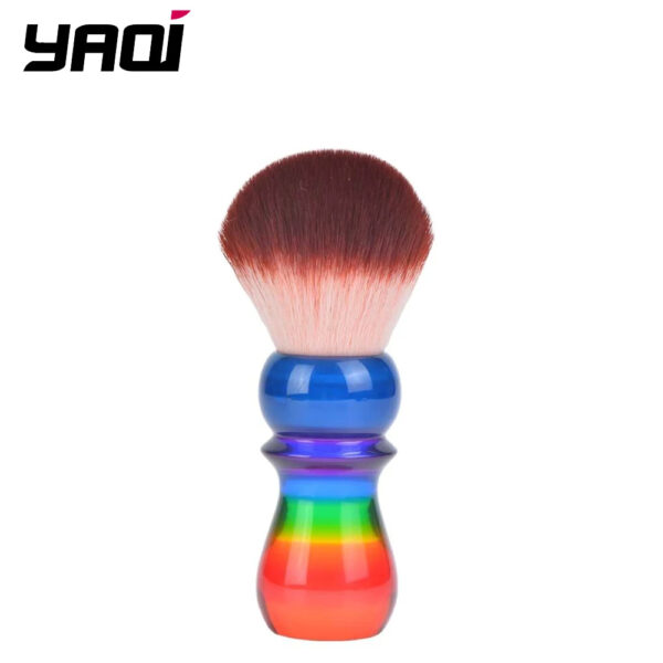 Yaqi 26mm Rainbow Handle Red Tip Synthetic Hair Shaving Brush for Mens Wet Shave