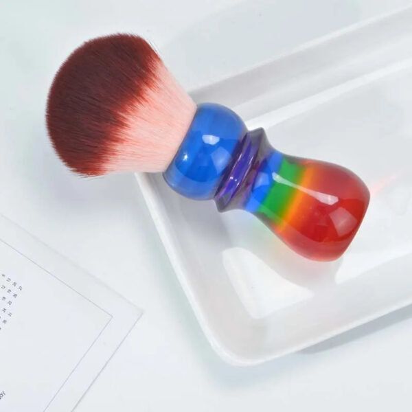 Yaqi 26mm Rainbow Handle Red Tip Synthetic Hair Shaving Brush for Mens Wet Shave - Image 12