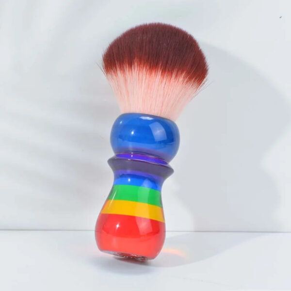 Yaqi 26mm Rainbow Handle Red Tip Synthetic Hair Shaving Brush for Mens Wet Shave - Image 13