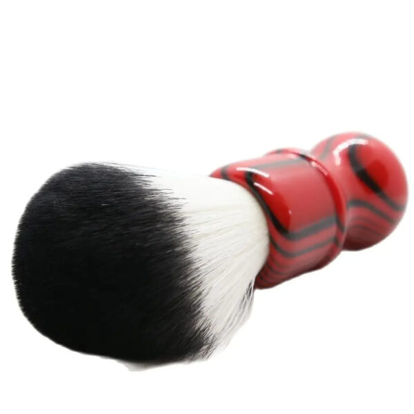 Yaqi Evil Zebra 26mm Knot Black and Red Handle Synthetic Hair Mens Shaving Brush - Image 6