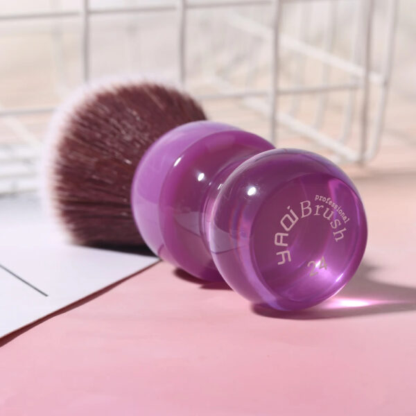 YAQI 24mm Purple Handle Mink Synthetic Hair Knot Mens Wet Shaving Brush - Image 3