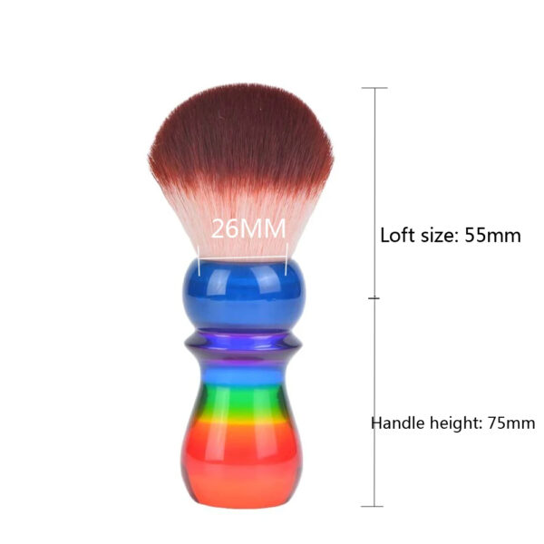 Yaqi 26mm Rainbow Handle Red Tip Synthetic Hair Shaving Brush for Mens Wet Shave - Image 2