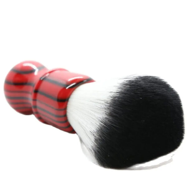 Yaqi Evil Zebra 26mm Knot Black and Red Handle Synthetic Hair Mens Shaving Brush - Image 5