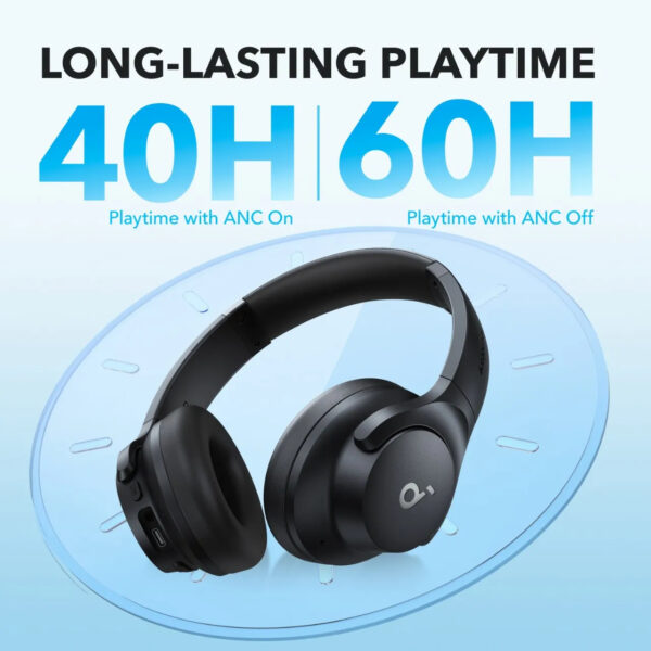 soundcore by Anker Q20i Hybrid Active Noise Cancelling Headphones Wireless Over-Ear Bluetooth 40H Long ANC Playtime - Image 2