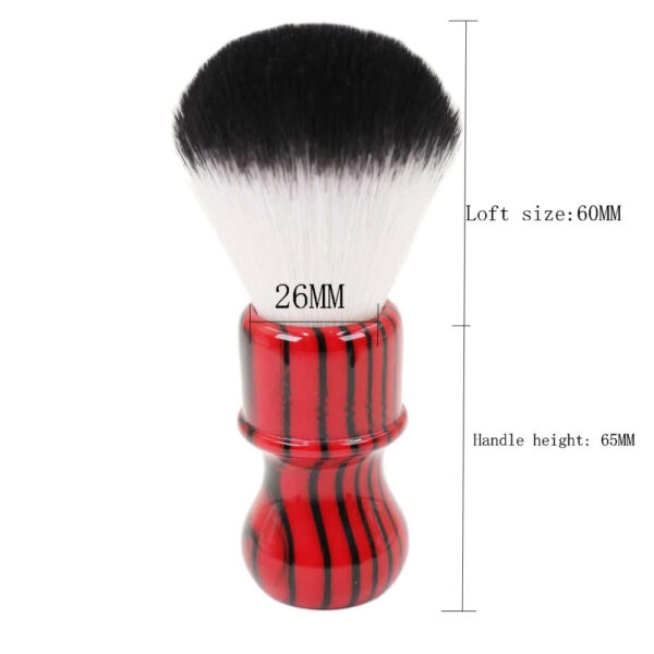 Yaqi Evil Zebra 26mm Knot Black and Red Handle Synthetic Hair Mens Shaving Brush - Image 4