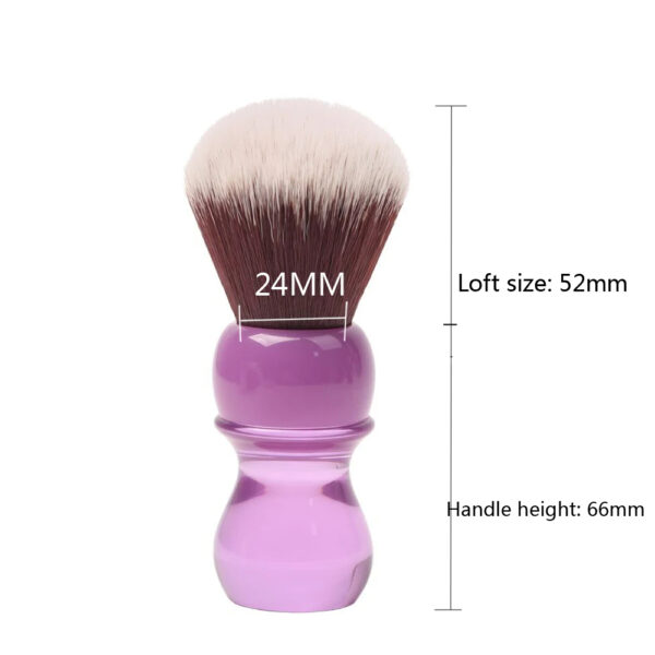 YAQI 24mm Purple Handle Mink Synthetic Hair Knot Mens Wet Shaving Brush - Image 5