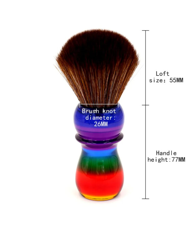 YAQI 26mm Rainbow Brown Synthetic Hair Mens Shaving Brushes Travel Case - Image 3