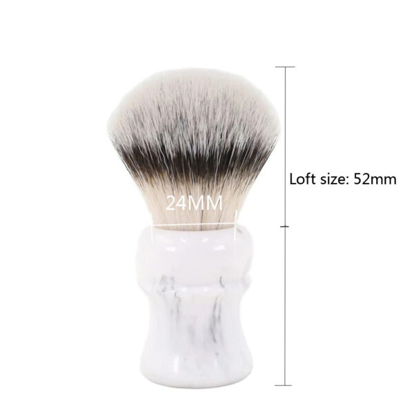 YAQI Everest 24mm White Marble Synthetic Hair Travel Shaving Brush Mens Shavers Brushes - Image 6