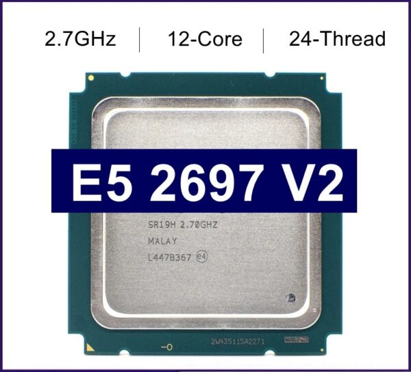 Used xeon E5 2697 v2 2.7GHz 30M QPI 8GT/s LGA 2011 SR19H C2 2697v2 CPU Processor 100% normal work