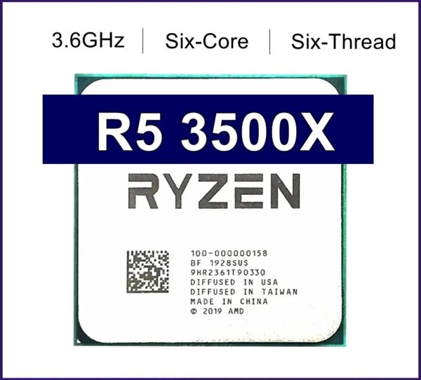 Used Ryzen 5 R5 3500X 3.6GHz Six-Core Six-Thread CPU Processor 7NM 65W L3=32M Socket LGA AM4 B550M B550 Motherboard