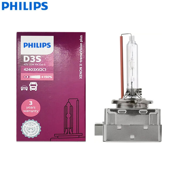 Philips XENON D1S D2S D3S X-treme Vision Plus Gen2 4800K +150% Bright White HID Car Original Lamp Germany Auto Light XV2, 1x - Image 2