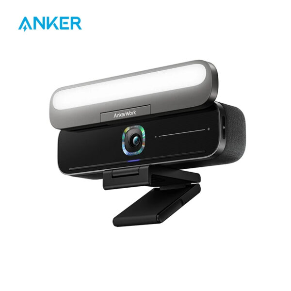 AnkerWork B600 Video Bar with 4-in-1 Design 2K Cam with Speaker Mic Light AI Video Conference Cam 2K Computer Cam with Mic