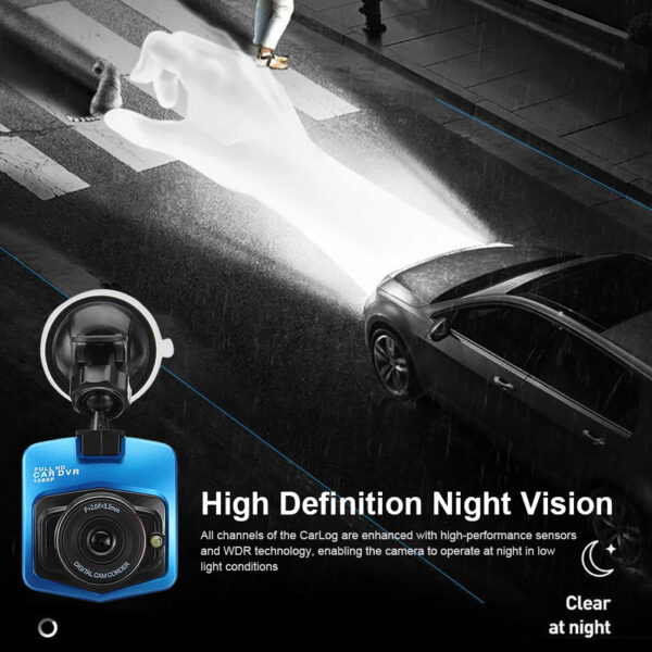 Car DVR Suction Cup HD 1080P Vehicle Video Recorder Night Vision Loop Recording 2.4 Inch LCD Screen Motion Detection G-Sensor - Image 4