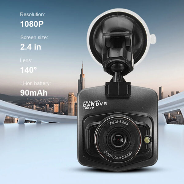 Car DVR Suction Cup HD 1080P Vehicle Video Recorder Night Vision Loop Recording 2.4 Inch LCD Screen Motion Detection G-Sensor